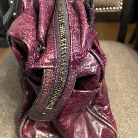Danier Vintage Purple Leather Bag - Picture 3 of 9